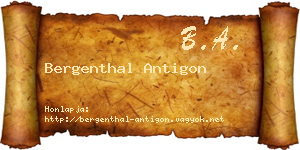 Bergenthal Antigon névjegykártya